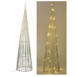 Ozdoba bożonarodzeniowa Stożek LED 80x20cm srebrny